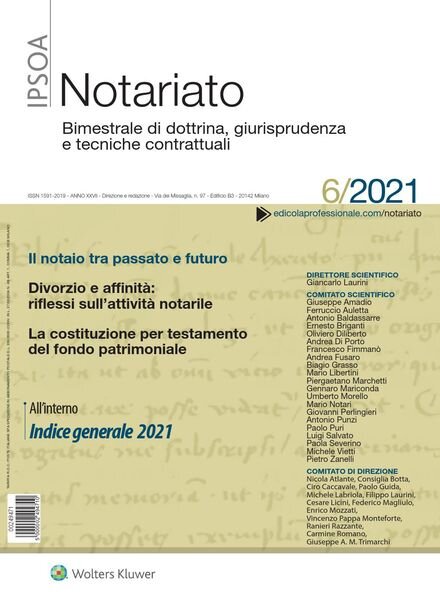 Notariato – Dicembre 2021 Cover