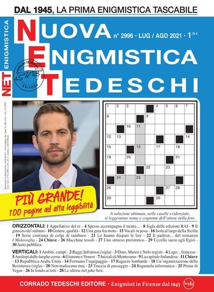 Nuova Enigmistica Tascabile – August 2021 Cover