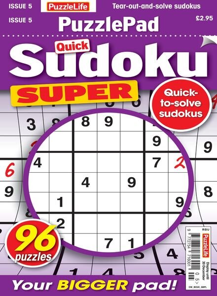 PuzzleLife PuzzlePad Sudoku Super – 02 December 2021 Cover