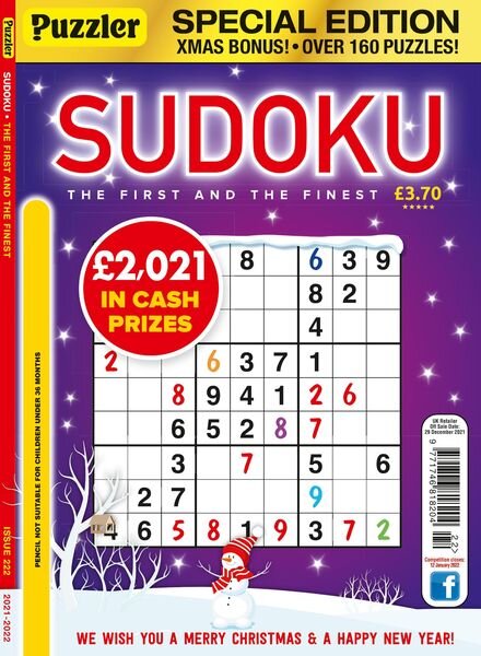 Puzzler Sudoku – December 2021 Cover