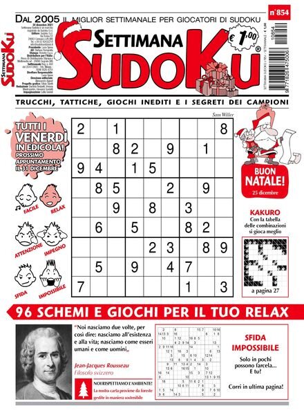 Settimana Sudoku – 22 dicembre 2021 Cover