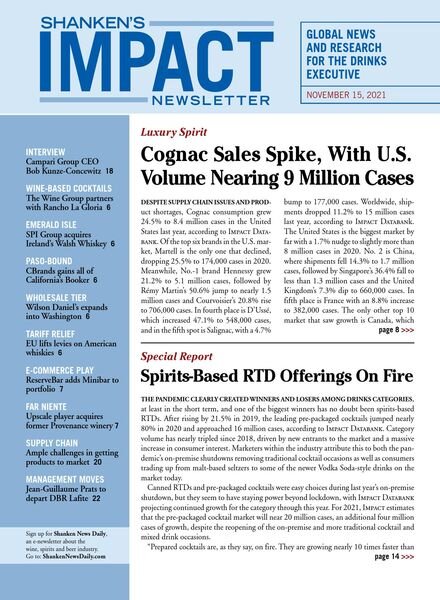 Shanken’s Impact Newsletter – November 15, 2021 Cover