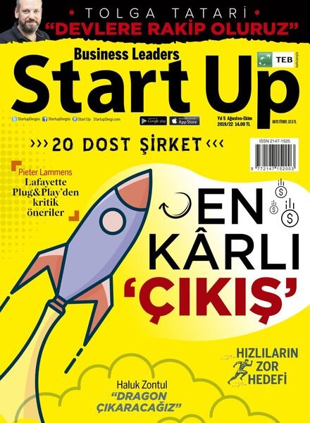 Startup Turkiye – Eylul 2019 Cover