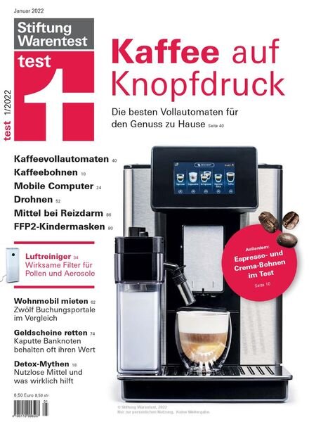 Stiftung Warentest Test Magazin – Januar 2022 Cover