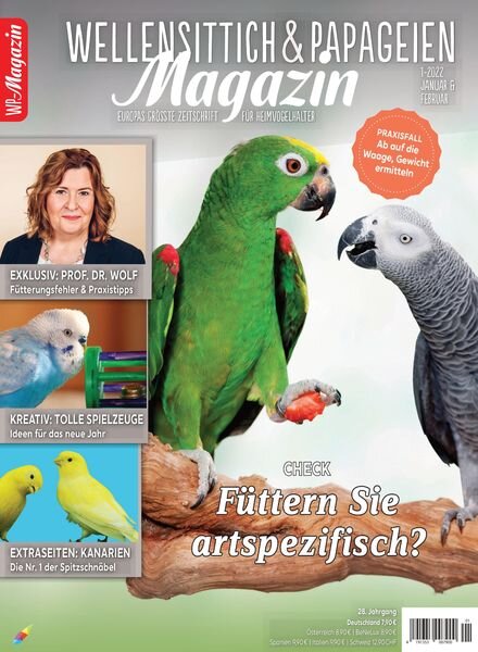 WP-Magazin Wellensittich & Papageien – Januar 2022 Cover