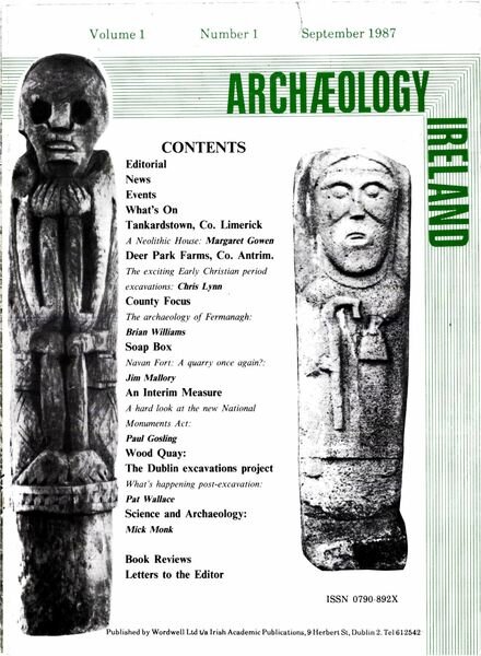 Archaeology Ireland – Autumn 1987 Cover