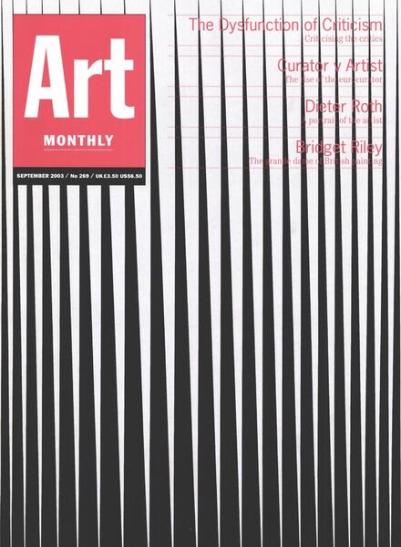 Art Monthly – September 2003 Cover