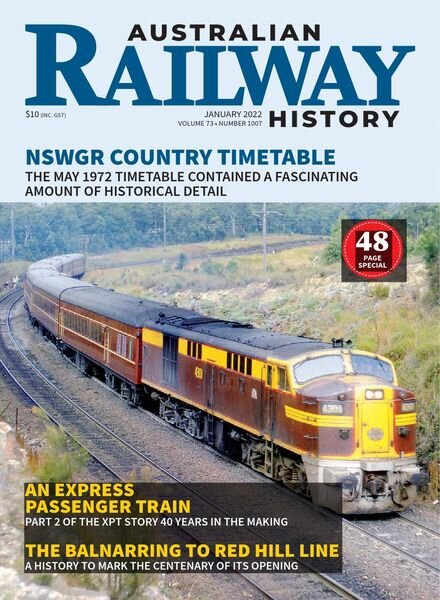 Australian Railway History – January 2022 Cover