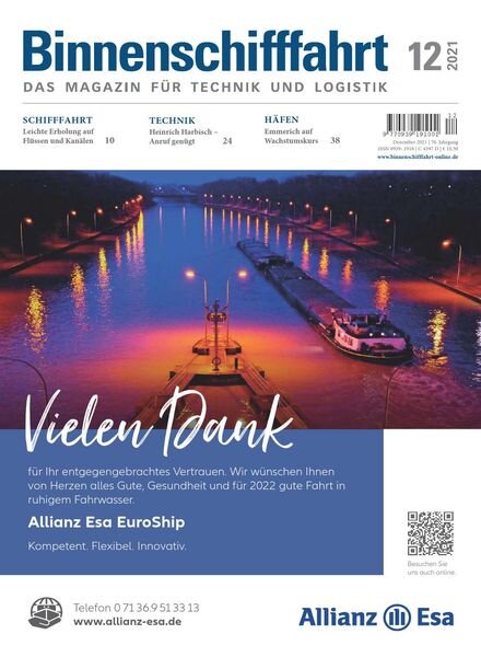 Binnenschifffahrt – Dezember 2021 Cover