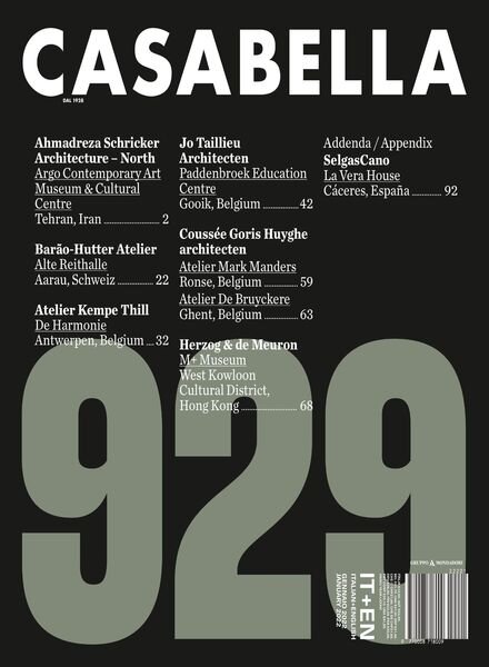 Casabella – gennaio 2022 Cover