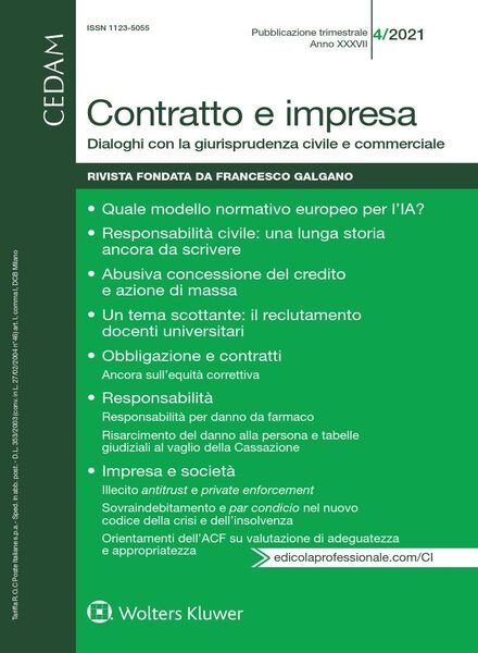 Contratto e Impresa – N 4 2021 Cover