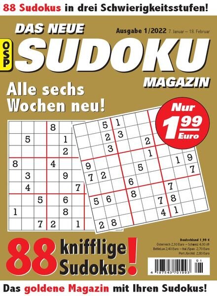 Das Neue Sudoku – Nr 1 2022 Cover