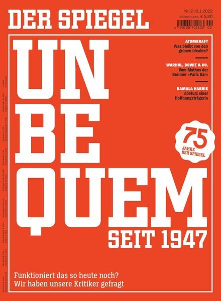 Der SPIEGEL – 08 Januar 2022 Cover