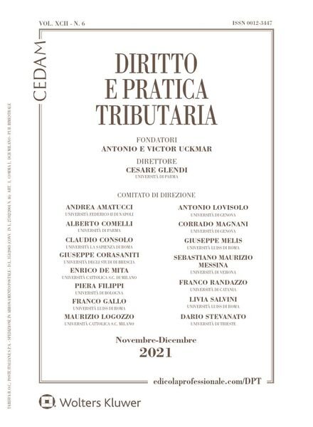 Diritto e Pratica Tributaria – Dicembre 2021 Cover