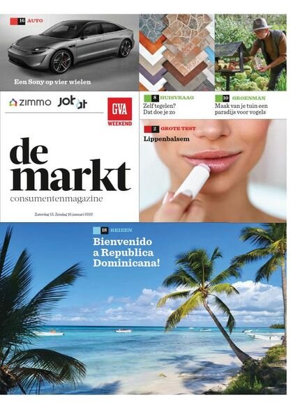 Gazet van Antwerpen De Markt – 15 januari 2022 Cover