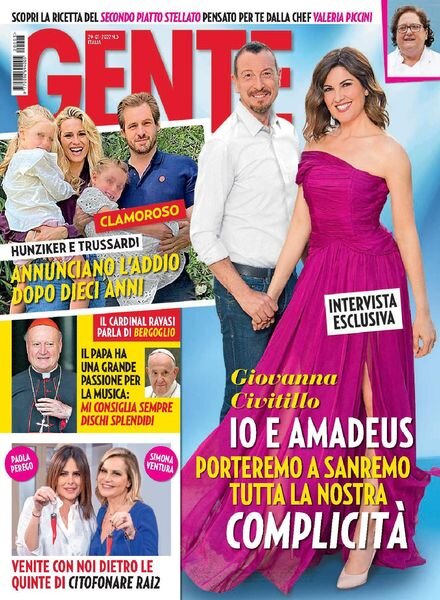 Gente Italia – 29 gennaio 2022 Cover