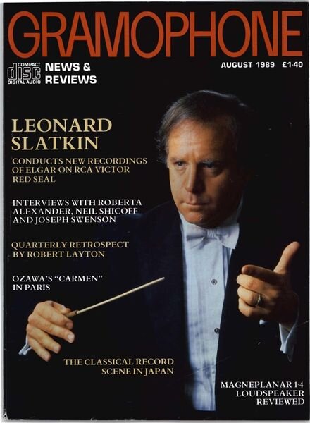 Gramophone – August 1989 Cover