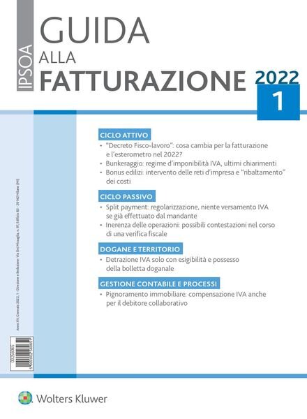 Guida alla Fatturazione – Gennaio 2022 Cover