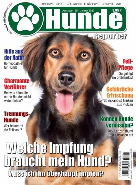 Hunde-Reporter – 31 Dezember 2021 Cover