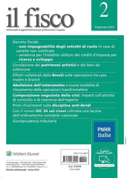il fisco – 10 Gennaio 2022 Cover