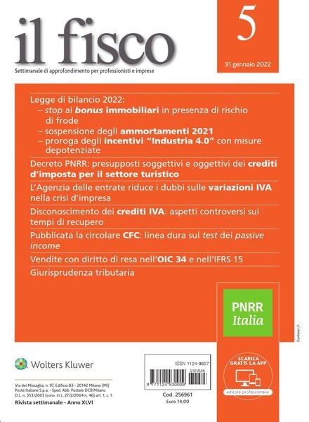 il fisco – 31 Gennaio 2022 Cover