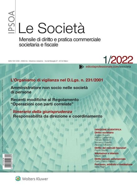 Le Societa – Gennaio 2022 Cover