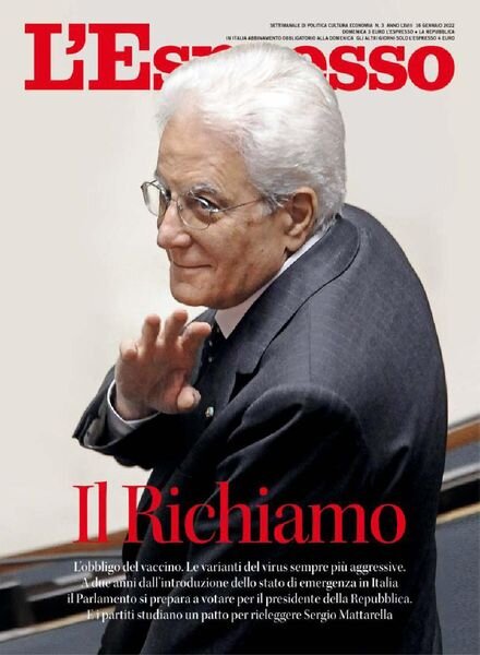 l’Espresso – 16 Gennaio 2022 Cover