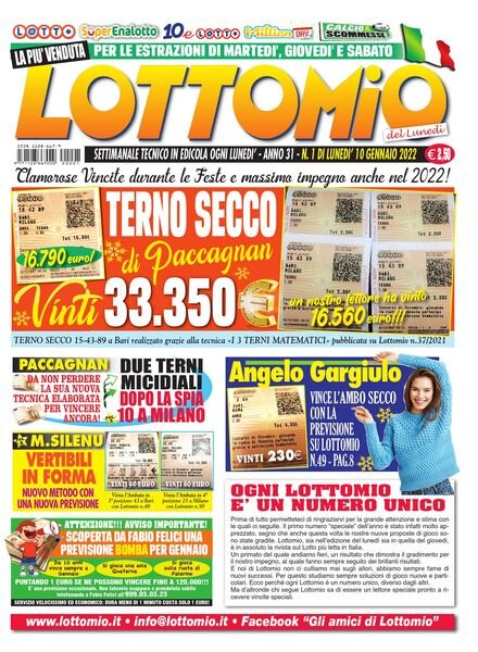 Lottomio del Lunedi – 10 Gennaio 2022 Cover