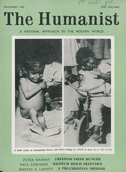 New Humanist – The Humanist, November 1960 Cover