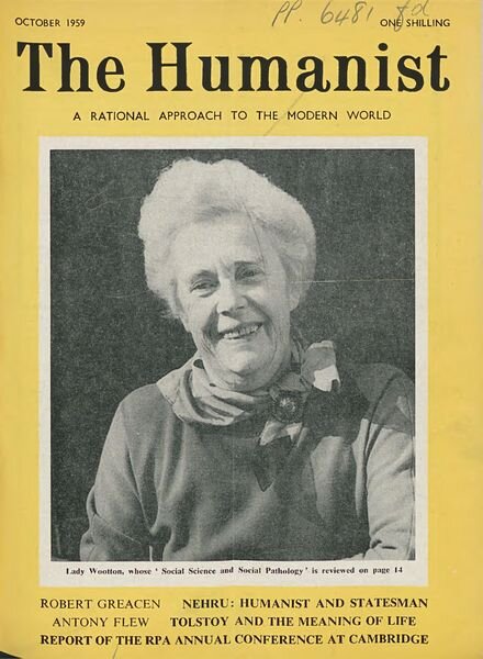 New Humanist – The Humanist, October 1959 Cover