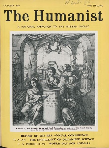 New Humanist – The Humanist, October 1960 Cover