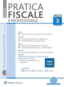 Pratica Fiscale e Professionale – 17 Gennaio 2022