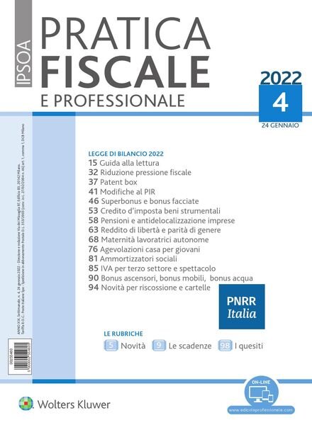 Pratica Fiscale e Professionale – 24 Gennaio 2022 Cover