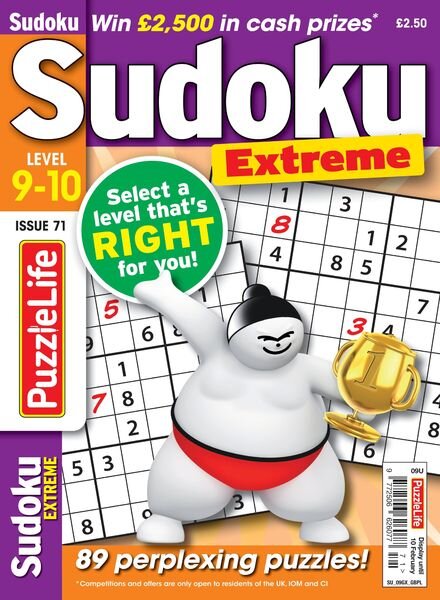 PuzzleLife Sudoku Extreme – January 2022 Cover