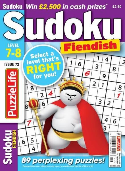 PuzzleLife Sudoku Fiendish – January 2022 Cover