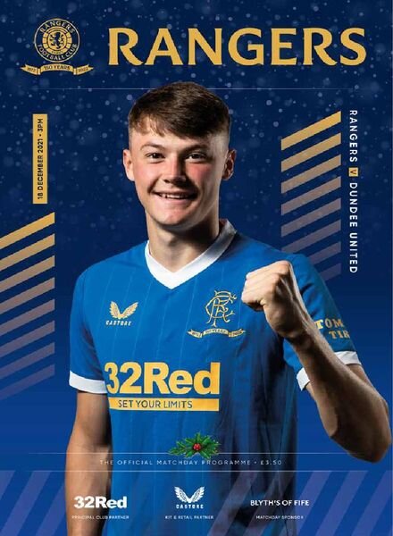 Rangers Football Club Matchday Programme – Rangers v Dundee Utd – 18 December 2021 Cover