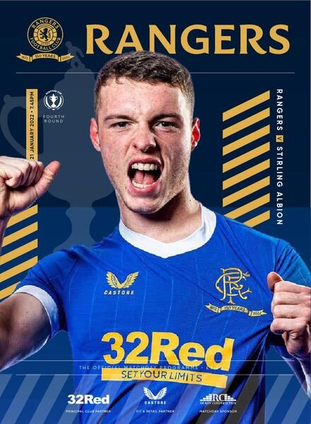 Rangers Football Club Matchday Programme – Rangers v Stirling A – 21 January 2022 Cover