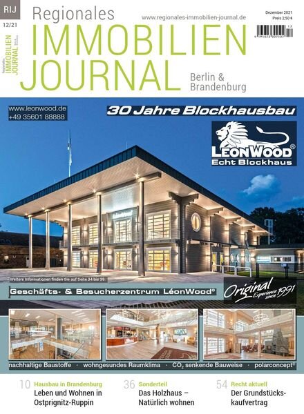 Regionales Immobilien Journal Berlin & Brandenburg – Dezember 2021 Cover