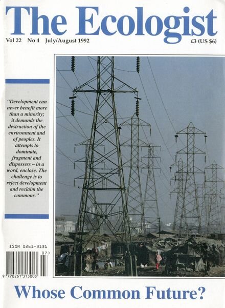 Resurgence & Ecologist – Ecologist, Vol 22 N 4 – July-August 1992 Cover