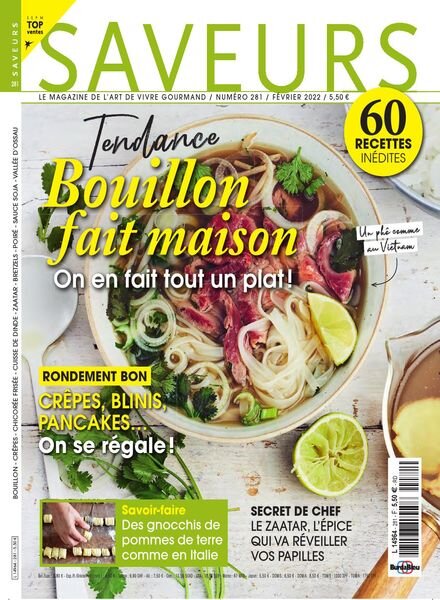 Saveurs France – Fevrier 2022 Cover