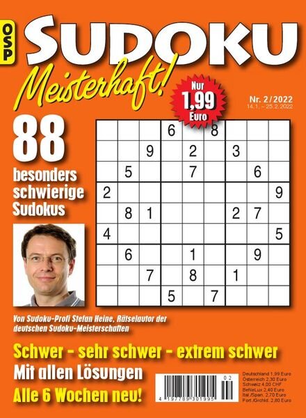 Sudoku Meisterhaft – Nr 2 2022 Cover