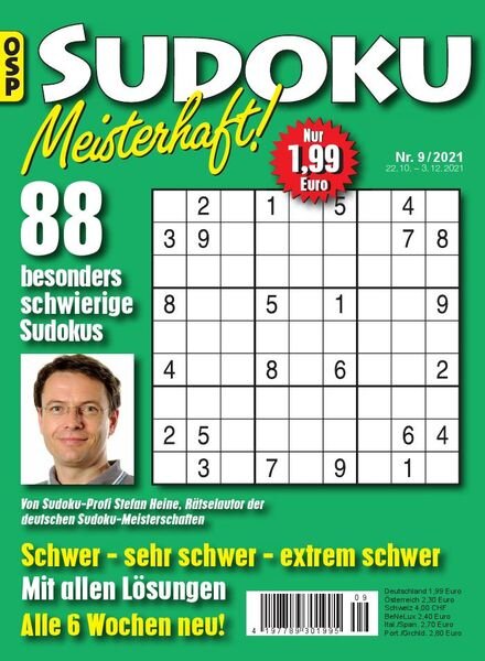 Sudoku Meisterhaft – Nr 9 2021 Cover