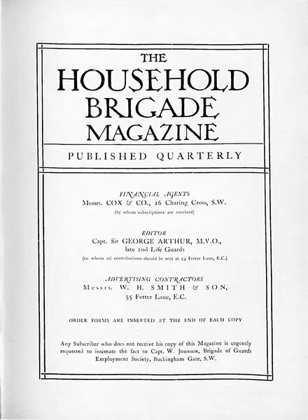The Guards Magazine – May 1910 Cover