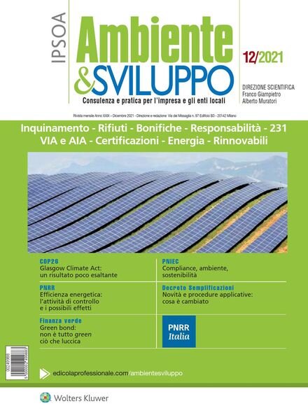 Ambiente & sviluppo – Dicembre 2021 Cover