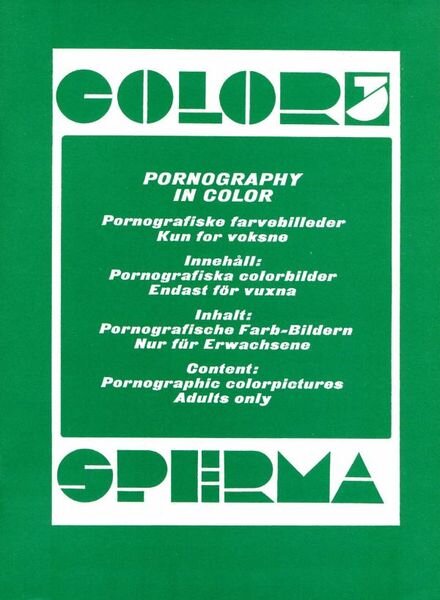 Color Sperma – n. 3 1970s Cover