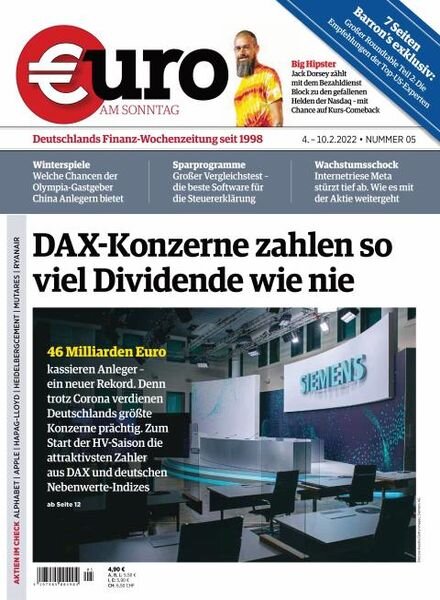 Euro am Sonntag – 04 Februar 2022 Cover
