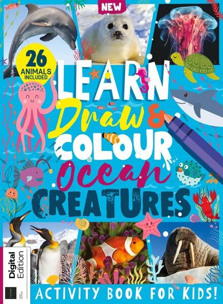 Learn, Draw & Colour Ocean Creatures – 1st Edition 2021 Cover
