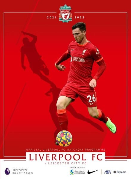 Liverpool FC Programmes – vs Leicester City – 10 February 2022 Cover