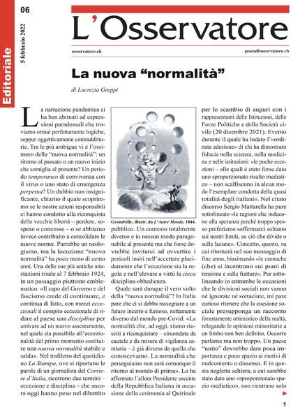 L’Osservatore – 05 febbraio 2022 Cover
