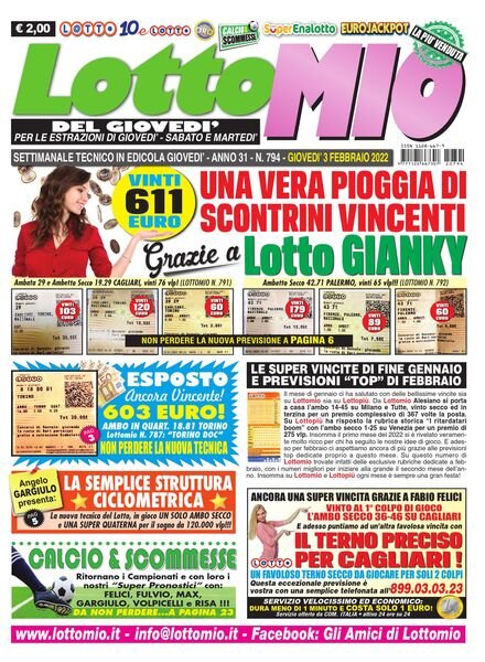 Lottomio del Giovedi – 3 Febbraio 2022 Cover